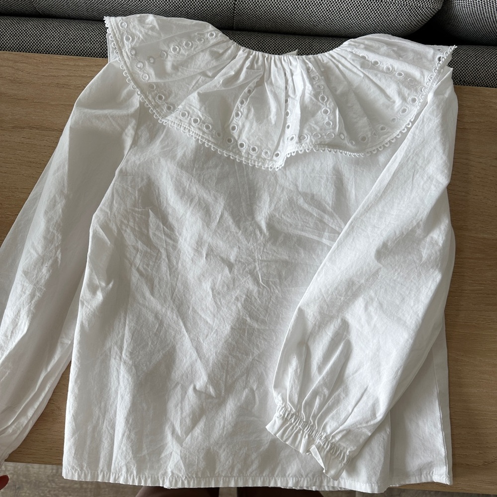 White Ruffled Blouse - Picture 3 of 3